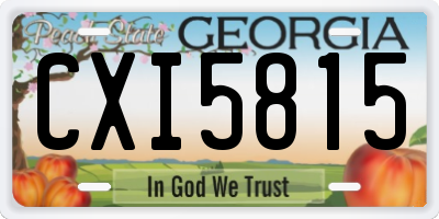 GA license plate CXI5815
