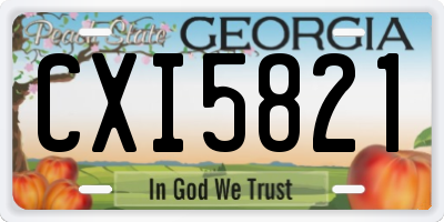 GA license plate CXI5821