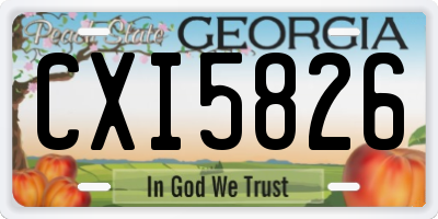 GA license plate CXI5826