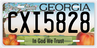 GA license plate CXI5828