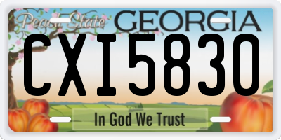 GA license plate CXI5830