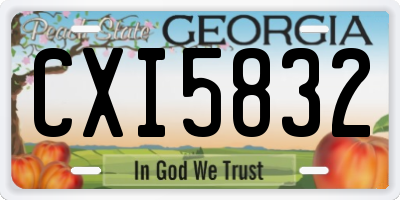 GA license plate CXI5832