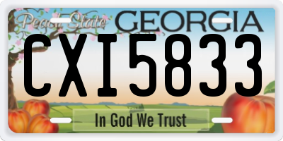 GA license plate CXI5833