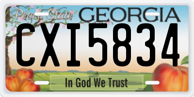 GA license plate CXI5834