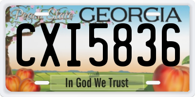 GA license plate CXI5836
