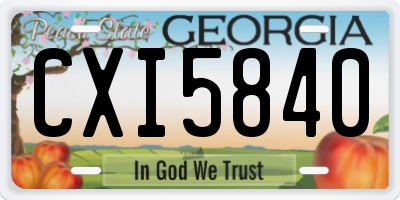 GA license plate CXI5840