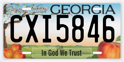 GA license plate CXI5846