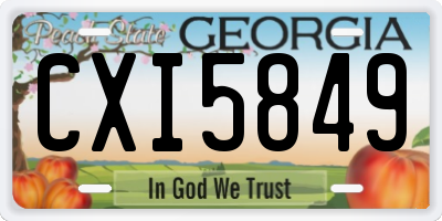 GA license plate CXI5849