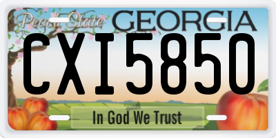 GA license plate CXI5850