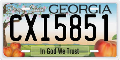 GA license plate CXI5851