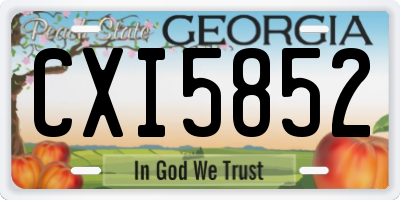 GA license plate CXI5852