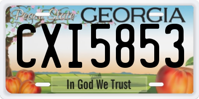 GA license plate CXI5853