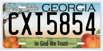 GA license plate CXI5854