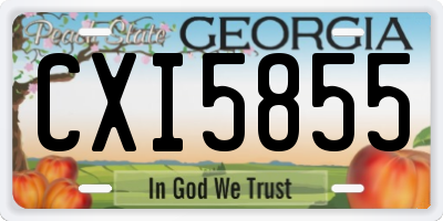GA license plate CXI5855
