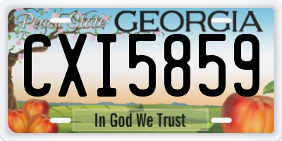 GA license plate CXI5859