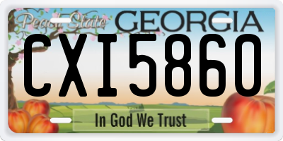 GA license plate CXI5860