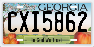 GA license plate CXI5862