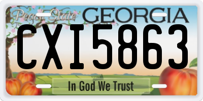 GA license plate CXI5863