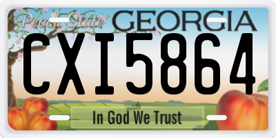 GA license plate CXI5864