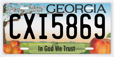 GA license plate CXI5869