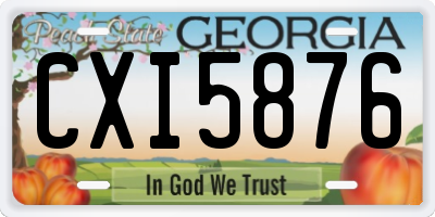 GA license plate CXI5876
