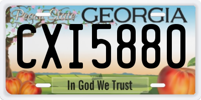 GA license plate CXI5880