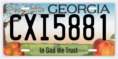 GA license plate CXI5881