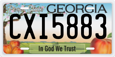 GA license plate CXI5883