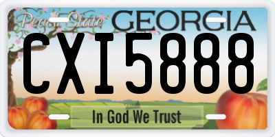 GA license plate CXI5888