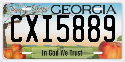 GA license plate CXI5889