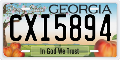 GA license plate CXI5894
