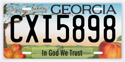 GA license plate CXI5898