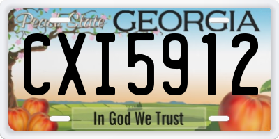 GA license plate CXI5912