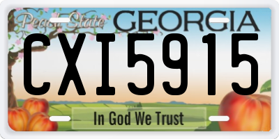 GA license plate CXI5915