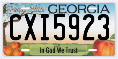 GA license plate CXI5923