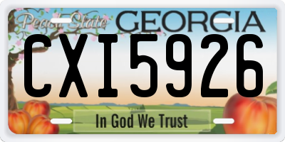GA license plate CXI5926