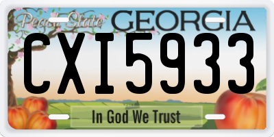 GA license plate CXI5933