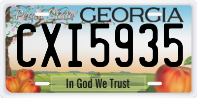 GA license plate CXI5935