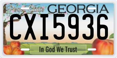 GA license plate CXI5936