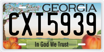 GA license plate CXI5939
