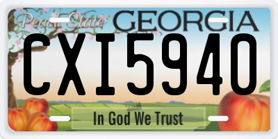 GA license plate CXI5940