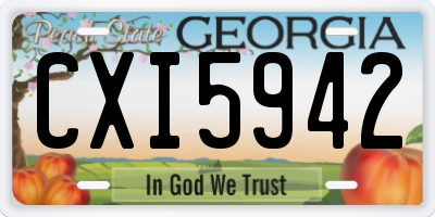 GA license plate CXI5942