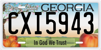 GA license plate CXI5943