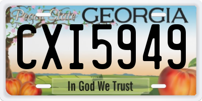 GA license plate CXI5949