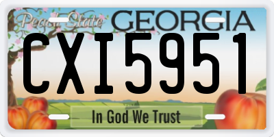 GA license plate CXI5951