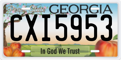 GA license plate CXI5953