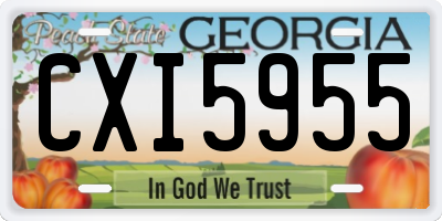 GA license plate CXI5955