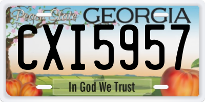 GA license plate CXI5957