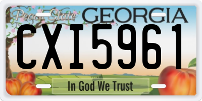 GA license plate CXI5961