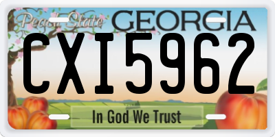GA license plate CXI5962